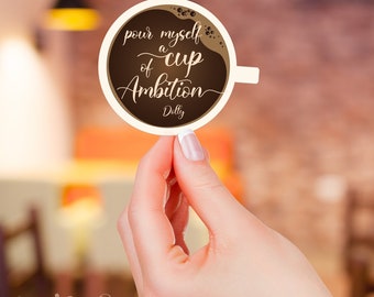 Sticker Dolly Parton Cup of Ambition - waterdichte vinyl laptopsticker