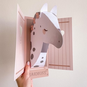 Pferdestall Papier Dekoration - 3D Pony Köpfe für Kinder & Pferdeliebhaber - Printable DIY Wand Kunst Aktivität