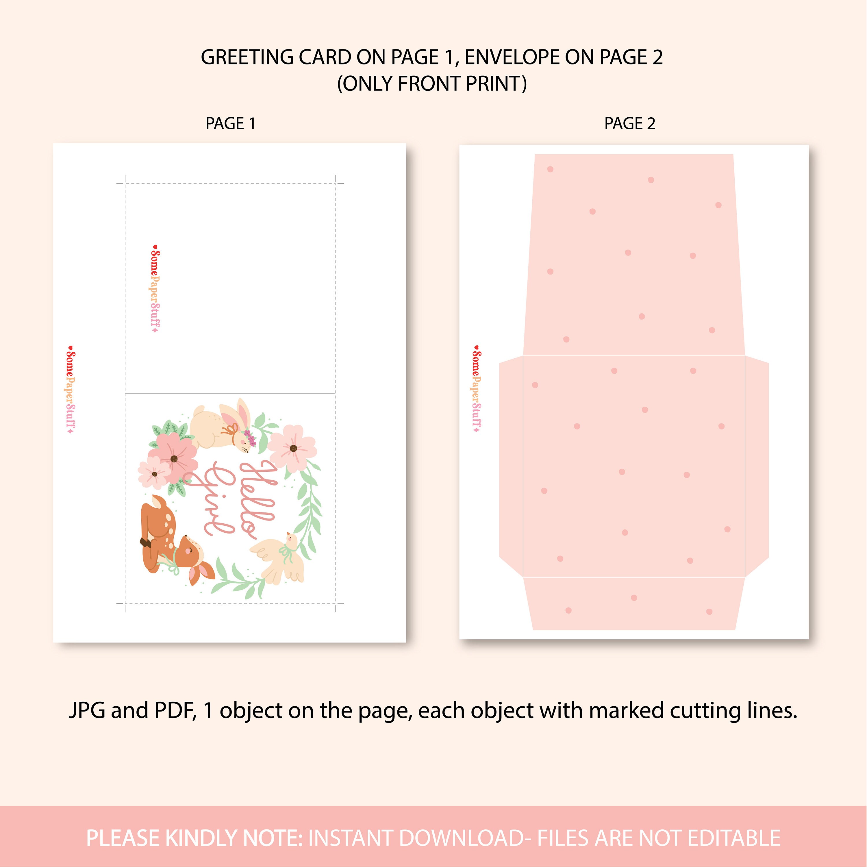 Printable Girl Baby Shower Card/ Digital Print Homemade Card to Welcome ...