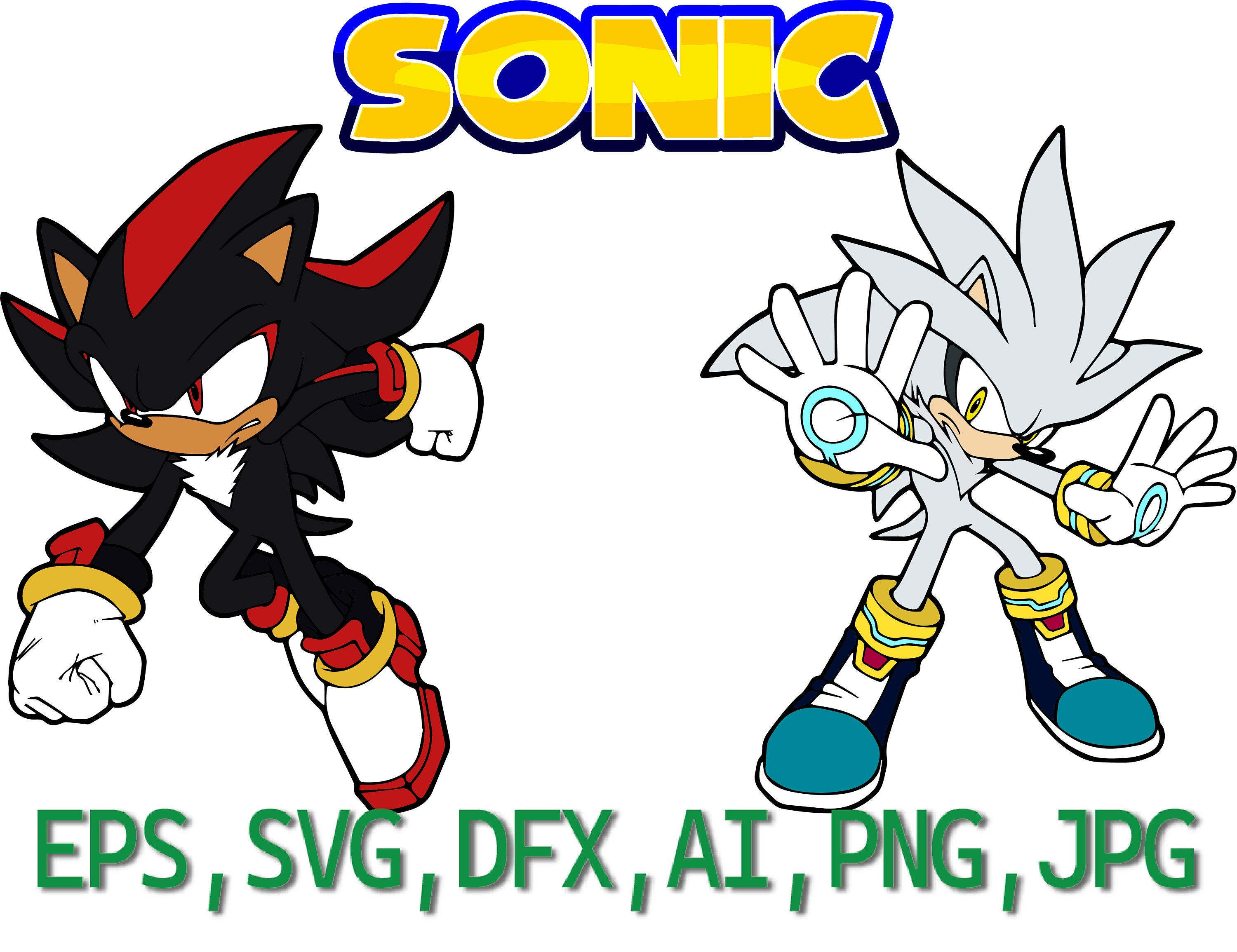 sonic silver y shadow para colorear - Clip Art Library