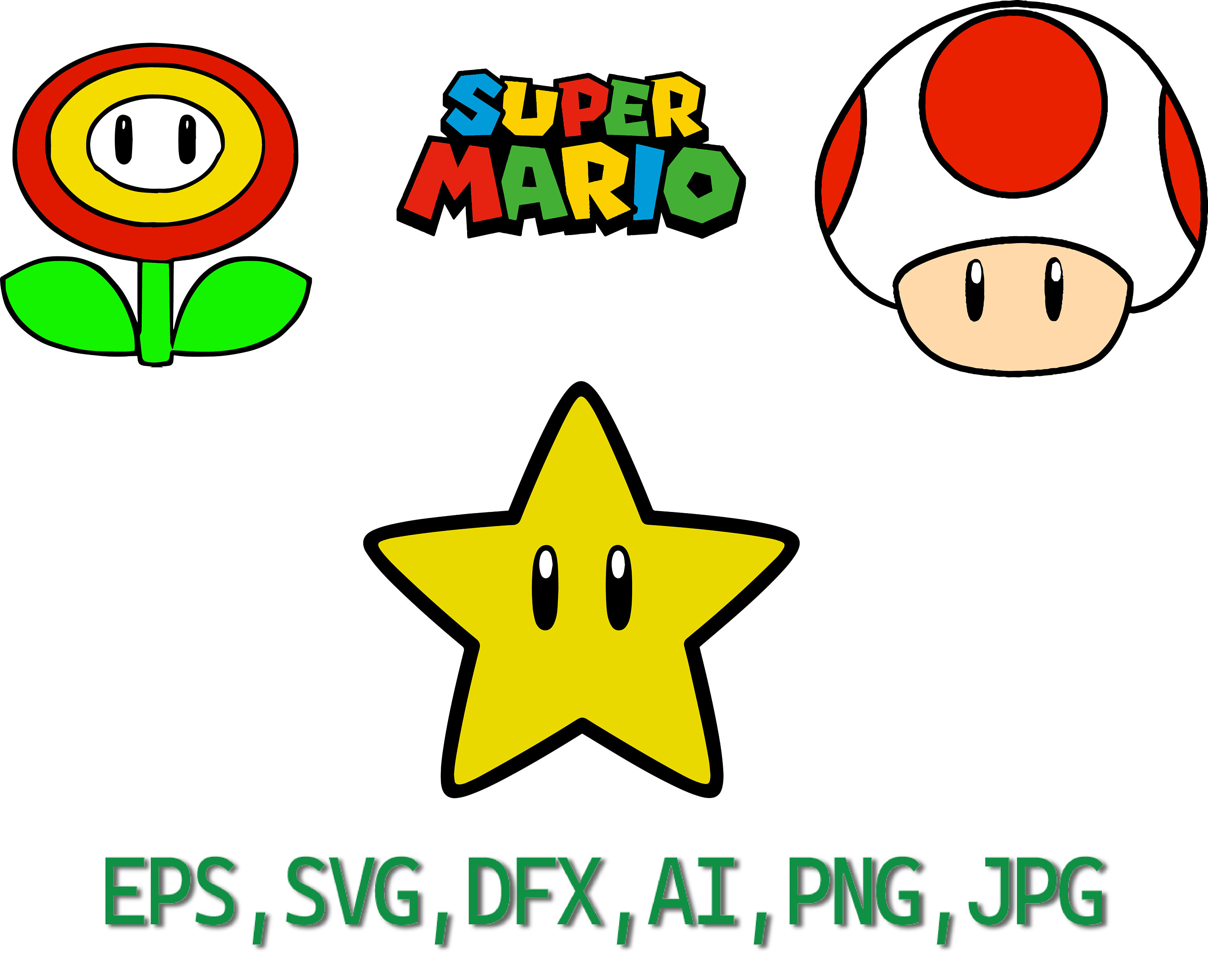 Super Mario SVG DXF EPS Png Illustrator. Bowser -  Singapore