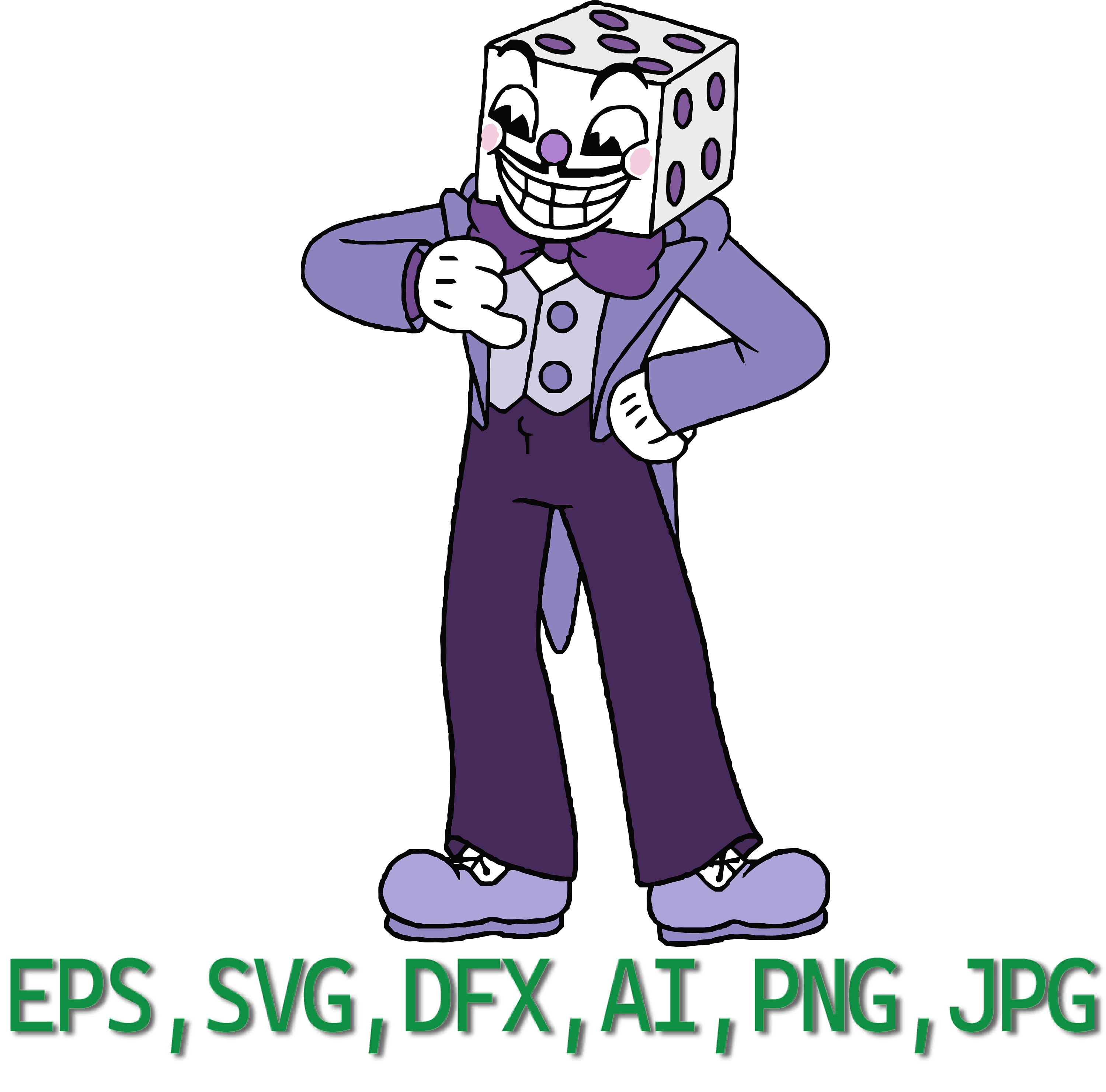 Cuphead SVG DXF EPS Png Illustrator. King (Instant Download) 