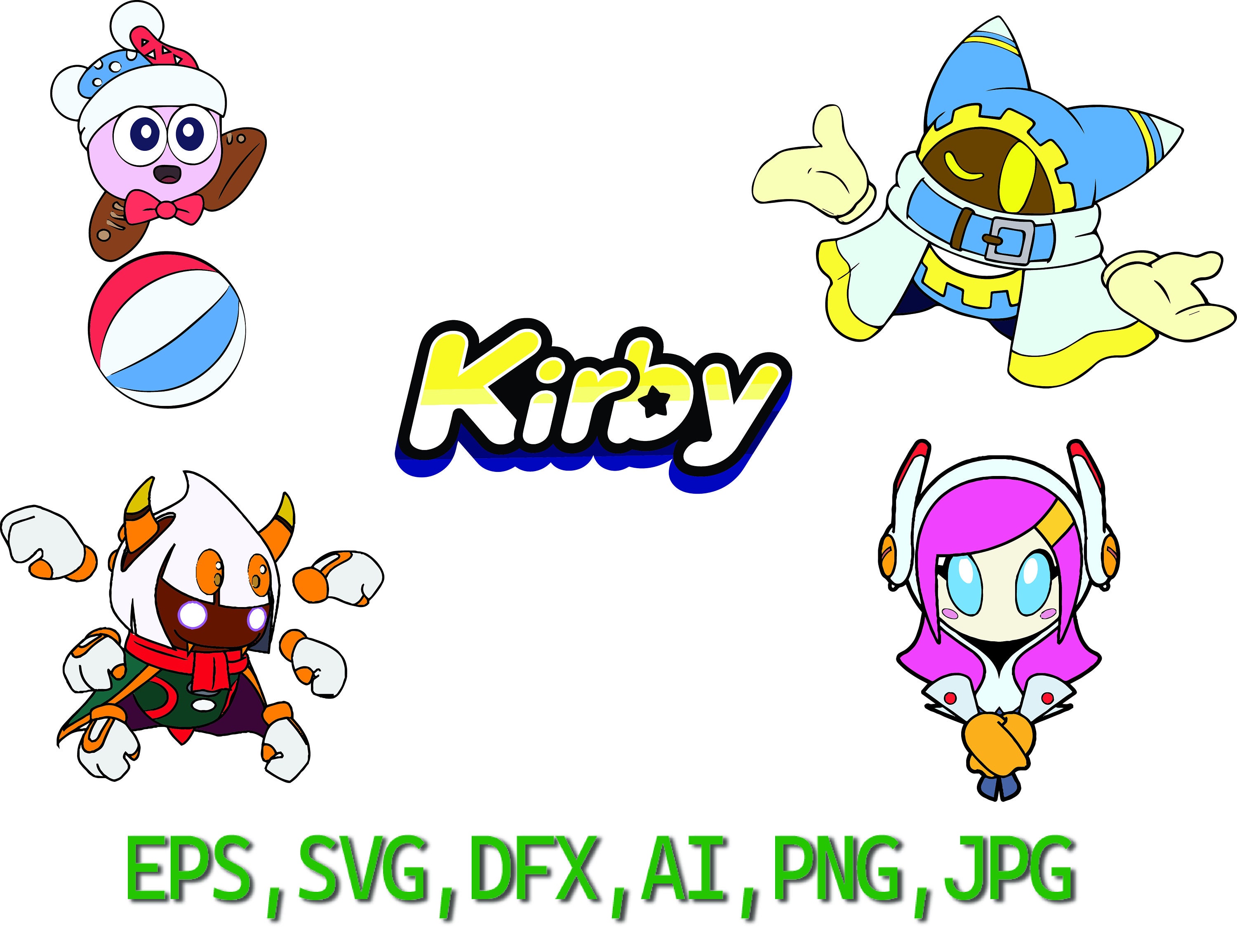 Kirby SVG DXF EPS Png Illustrator. Kirby Villains Etsy