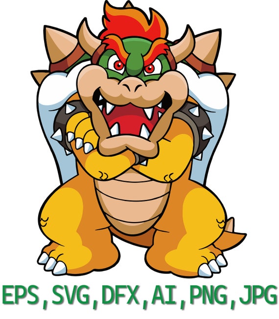 Super Mario SVG DXF EPS Png Illustrator. Bowser -  Singapore