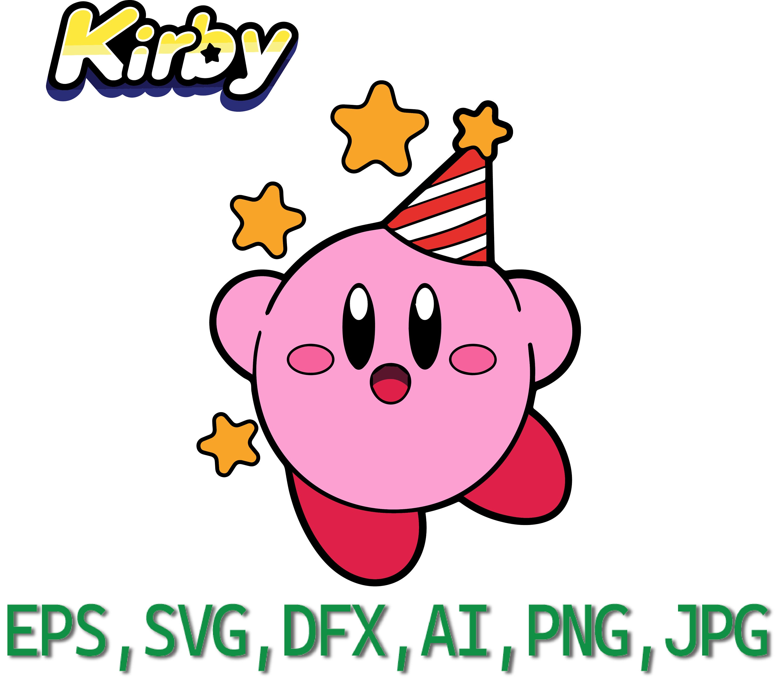 Kirby SVG DXF EPS Png Illustrator. Birthday Kirby Etsy Australia