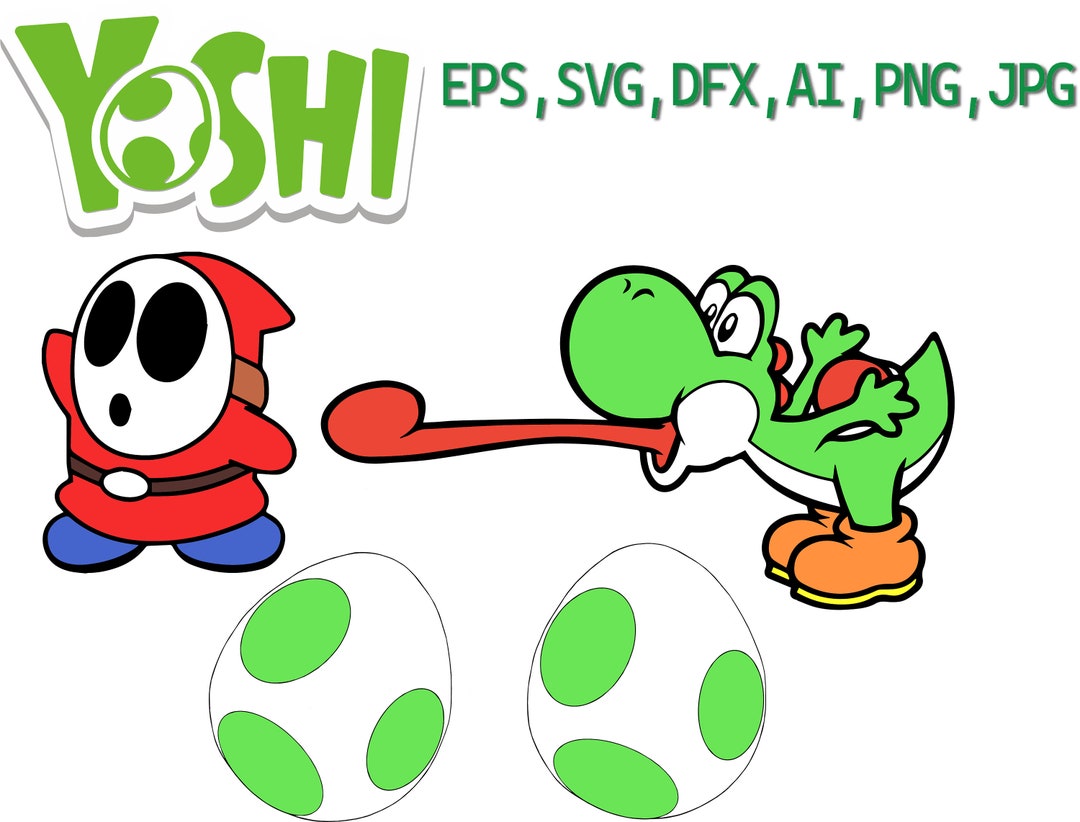 Super Mario Yoshi Svg Png File Super Mario Yoshi (Instant Download