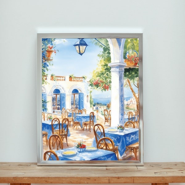Greek Taverna Poster Etsy