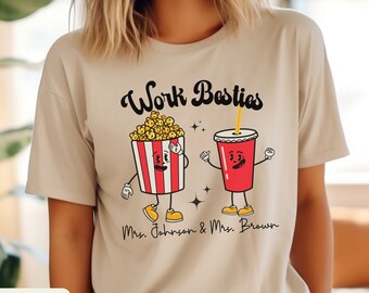 Aangepaste werk Besties shirt leraar shirt cadeau opvoeder cadeau werk vrienden cadeau collega cadeau bijpassende shirts beste vrienden shirt bestie cadeau
