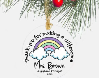 Custom Ornament Christmas Teacher End of Year Gift Educator Gift Admin Team Appreciation Gift Customized Ornament Christmas Elementary Gift