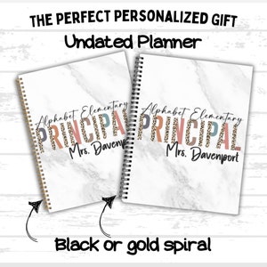 Custom Planner 8.5 x 11 School Principal Gift Principal Appreciation Gift School Custom Principal Gift Personalized Notebook Educator Gift