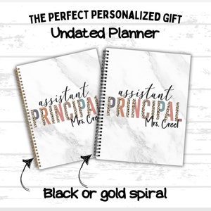 Custom Planner 8.5 x 11 Assistant Principal Gift Principal Appreciation Gift School Custom Principal Gift Personalized Planner Educator Gift