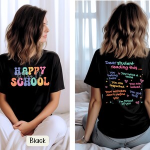Camisa escolar personalizada Feliz primer día de clases Camisa de regreso a la escuela Regalo de compañero de trabajo Regalo de tercer grado Camisa del primer día Camisa del equipo escolar