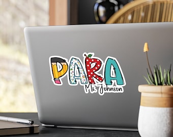 Aangepaste naam sticker paraprofessioneel cadeau SpED Para cadeau waardering cadeau school SpED leraar cadeau gepersonaliseerde sticker terug naar school cadeau