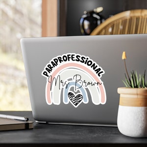 Adhesivo con nombre personalizado, regalo paraprofesional, regalos para profesores de escuela SpED, adhesivo personalizado, regalo de regreso a la escuela, adhesivo personalizado Para regalo