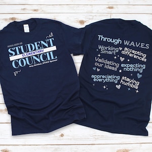 Camiseta de la escuela primaria del consejo estudiantil de MODA