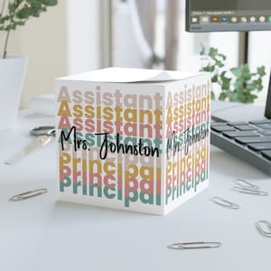 Custom Assistant Principal Gift School Principal Gift Personalized Principal Appreciation Gift Custom Office Decor Customized Note Cube