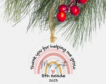 Custom Name Ornament Teacher Gift Teacher Ornament Christmas Gift Educator Gift Custom Xmas Gift Teacher Appreciation Custom Ornament Gift