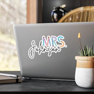 Custom Teacher Sticker Educator Sticker Waterproof Sticker Waterbottle Sticker laptop Assistant Principal Gift Name Sticker Gift Secretary