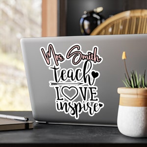 Custom Teacher Stickers Educator Stickers Waterproof Sticker for Water bottle Teacher Sticker for laptop Vinyl Sticker Kiss Back to School