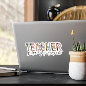 Custom Name Sticker School Teacher Appreciation Gift School Teacher Gift Personalized Sticker Classroom Decoration Custom Teacher Essentials