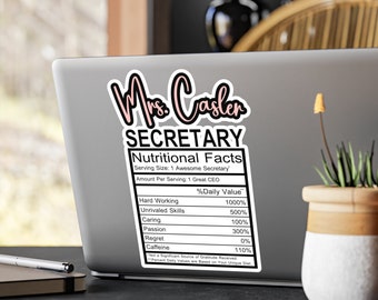 School Secretary Gift Custom Name Sticker School Secretary Appreciation Gift Secretary Personalized Sticker Back To School Custom Sticker