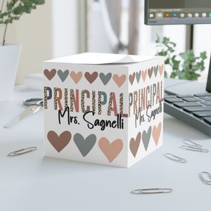 Custom Principal Gift Decor Office Decoration Educator Gift Principal Appreciation Gift Note Cube Principal Back-to-School Gift Customized