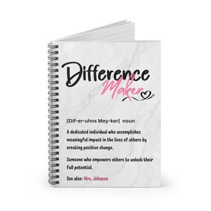 Custom School Principal Gift Difference Maker Principal Appreciation Gift Custom School Notebook Assistant Principal Personalized Notebook