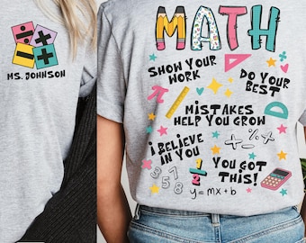 Aangepaste wiskundeleraar shirt Pi dag shirt terug naar school shirt wiskunde shirt collega cadeau opvoeder cadeau eindejaars shirt school shirt