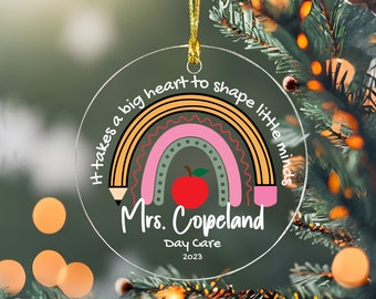 Ornement personnalisé Enseignant de Noël Cadeau de fin d’année Cadeau d’éducateur Cadeau de garderie Cadeau d’appréciation Garderie Ornement personnalisé Cadeau de Noël