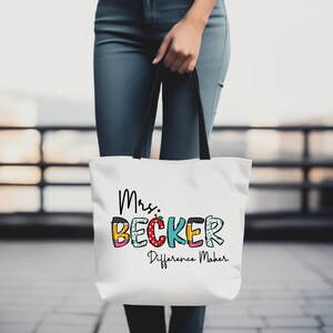 Custom School Counselor Gift Guidance Counselor Appreciation Gift Custom Tote Bag Customized Work Bag Personalized Coworker Gift Staff
