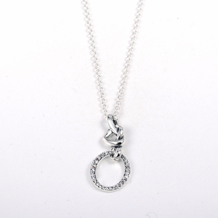 Genuine Pandora Sterling Silver Knotted Hearts Necklace - Etsy UK