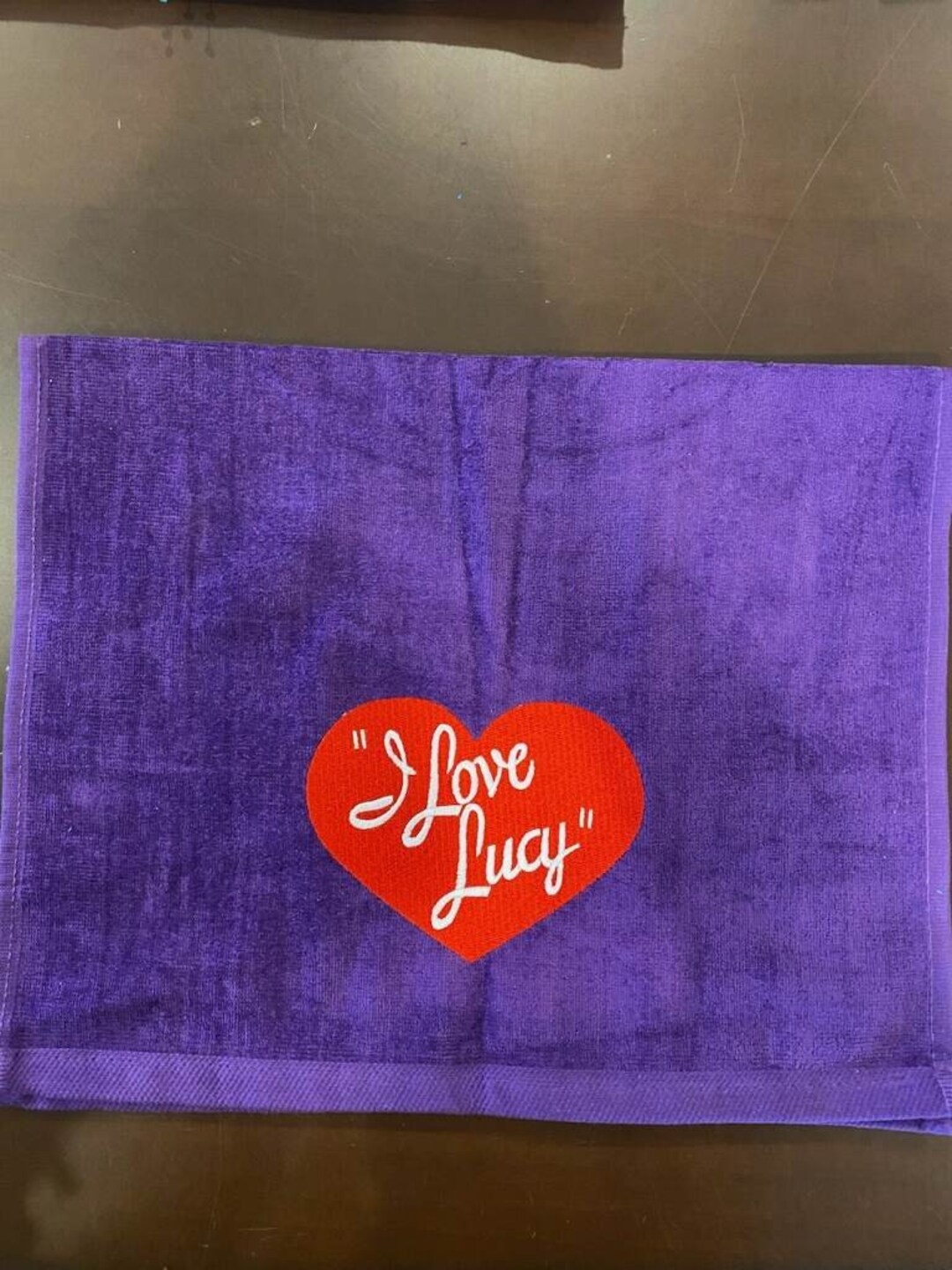 I Love Lucy Hand Towel Logo Purple Etsy