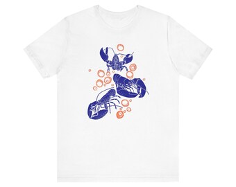 Camiseta con estilo retro de langosta, camiseta de langosta vintage