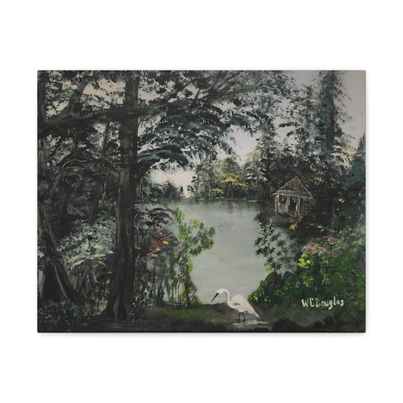 Bayou Scene by W C Douglas - Matte Canvas, Stretched, 1.25"