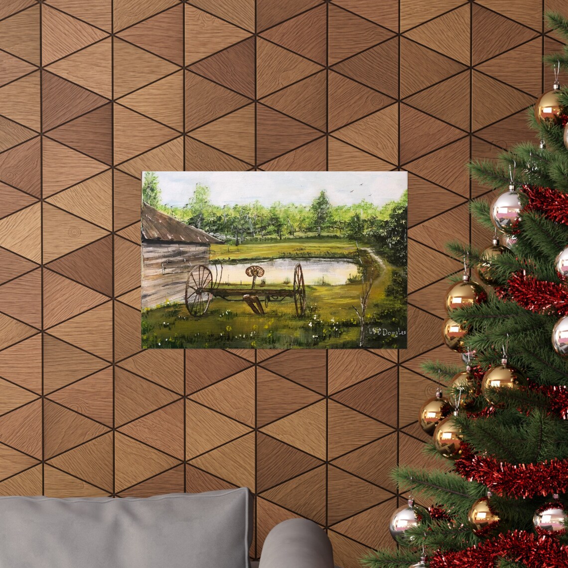 Hay Rake and the Pond - Matte Horizontal Poster for Framing - W C ...