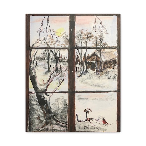 Cardinal in the Snow by W C Douglas-Matte Canvas, Stretched, 1.25"