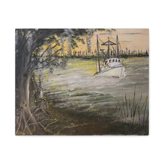 Down the Bayou by W C Douglas - Matte Canvas, Stretched, 1.25"