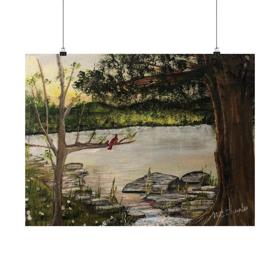 Reverie at the Pond - Matte Horizontal Poster for Framing - W C Douglas