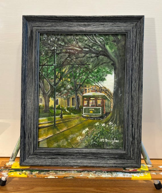 Somewhere on St Charles by Artist W C Douglas; Acrylic and Oil on Canvas Board, 9x12