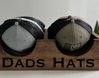 Double Hat Rack Organizer Men Baseball Hats Storage Solution Fathers Day Gift Hat Bin Organizing Mens Gifts Grandpa Dad Caddy Store Caps