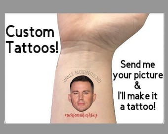 Bachelorette Party Tattoos | Custom Temporary Tattoos | Bachelorette Tattoos | Bachelorette Party Favors | Groom's Face Tattoo