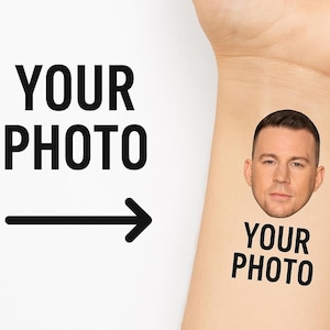Custom Face Tattoos for Bachelorette Party | Groom or Bride Face Temporary Tattoo | Funny Party Favor | Personalized Tattoo Gift