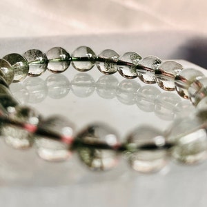 A + seltenes grünes Geist Phantom,Geist Kristall Armband,Quarz Specimen,Reiki Heilkristall,Energie Kristalle,Kristall Chakren Geschenke绿幽灵手串8mm