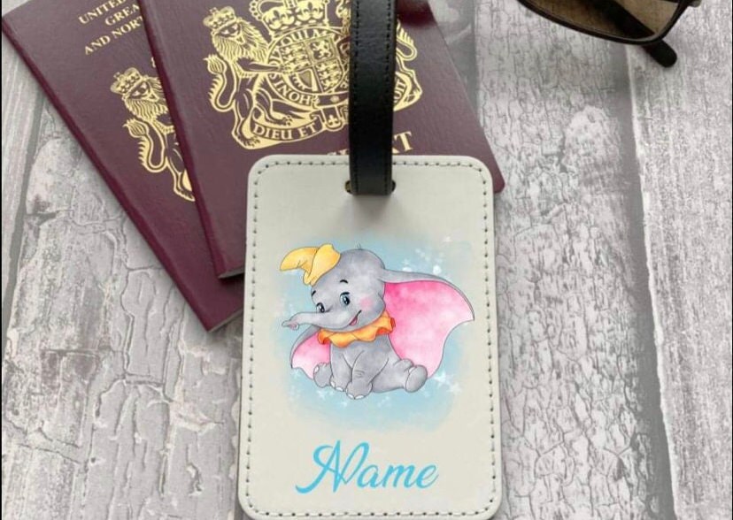 Personalised Dumbo Inspired Luggage Tag Name Tag With Any Name