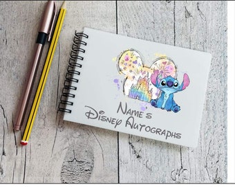 Personalised Minnie Mickey castle autograph book pad stitch