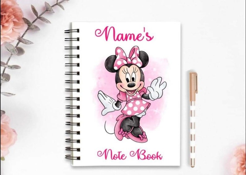 Mini Mouse Notebook Minnie Mouse Inspired Personalised Birthday Notebook With Any Name Note ...