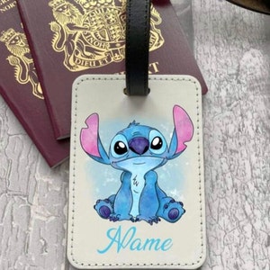 Personalised stitch inspired luggage tag name tag with any name added