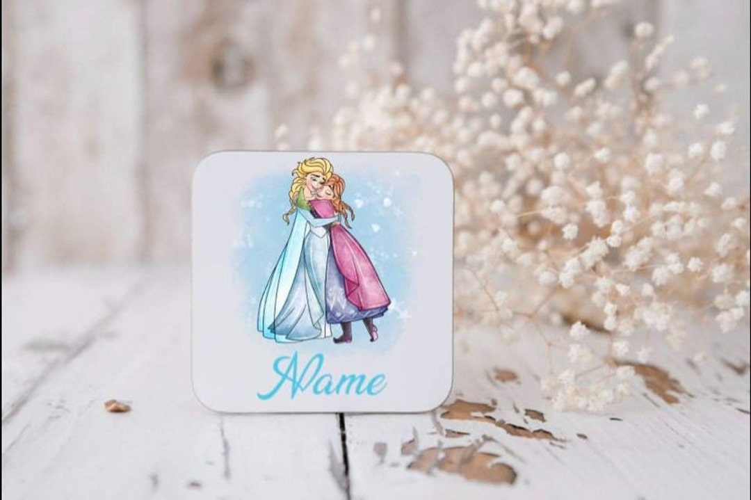 Frozen Elsa Anna Inspired Coaster Personalised With Any Name Etsy