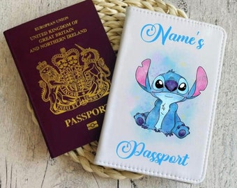 Stitch inspired Personalised Passport cover with any name