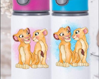 Lion king simba Personalised water bottle blue or pink